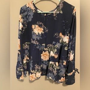 Floral Navy Blouse